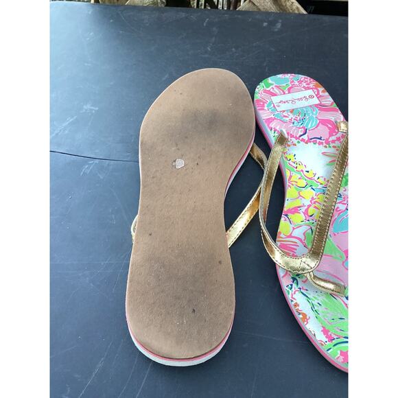 Lilly Pulitzer for Target Women’s Flip Flops Size 9 Nosey Posey Multicolor - Picture 2 of 4
